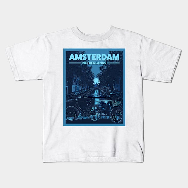 Amsterdam Kids T-Shirt by nicholashugginsdesign